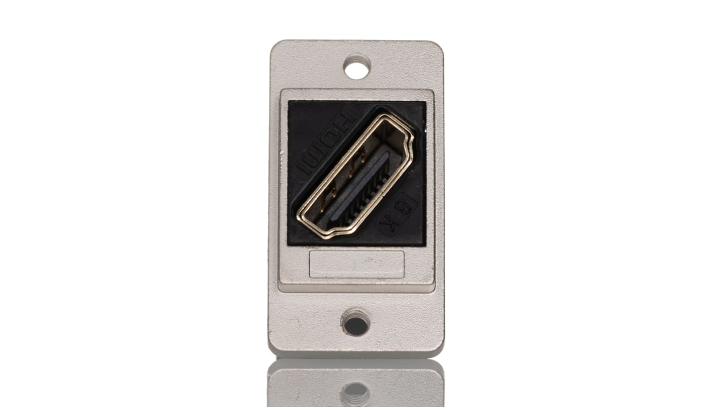 RS PRO 29 mm x 35.5 mm x 19 mm 1 Way Female to Female Feedthrough HDMI Connector 40 V ac