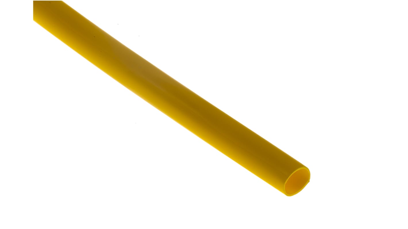 RS PRO Halogen Free Heat Shrink Tubing, Yellow 6.4mm Sleeve Dia. x 1.2m Length 2:1 Ratio