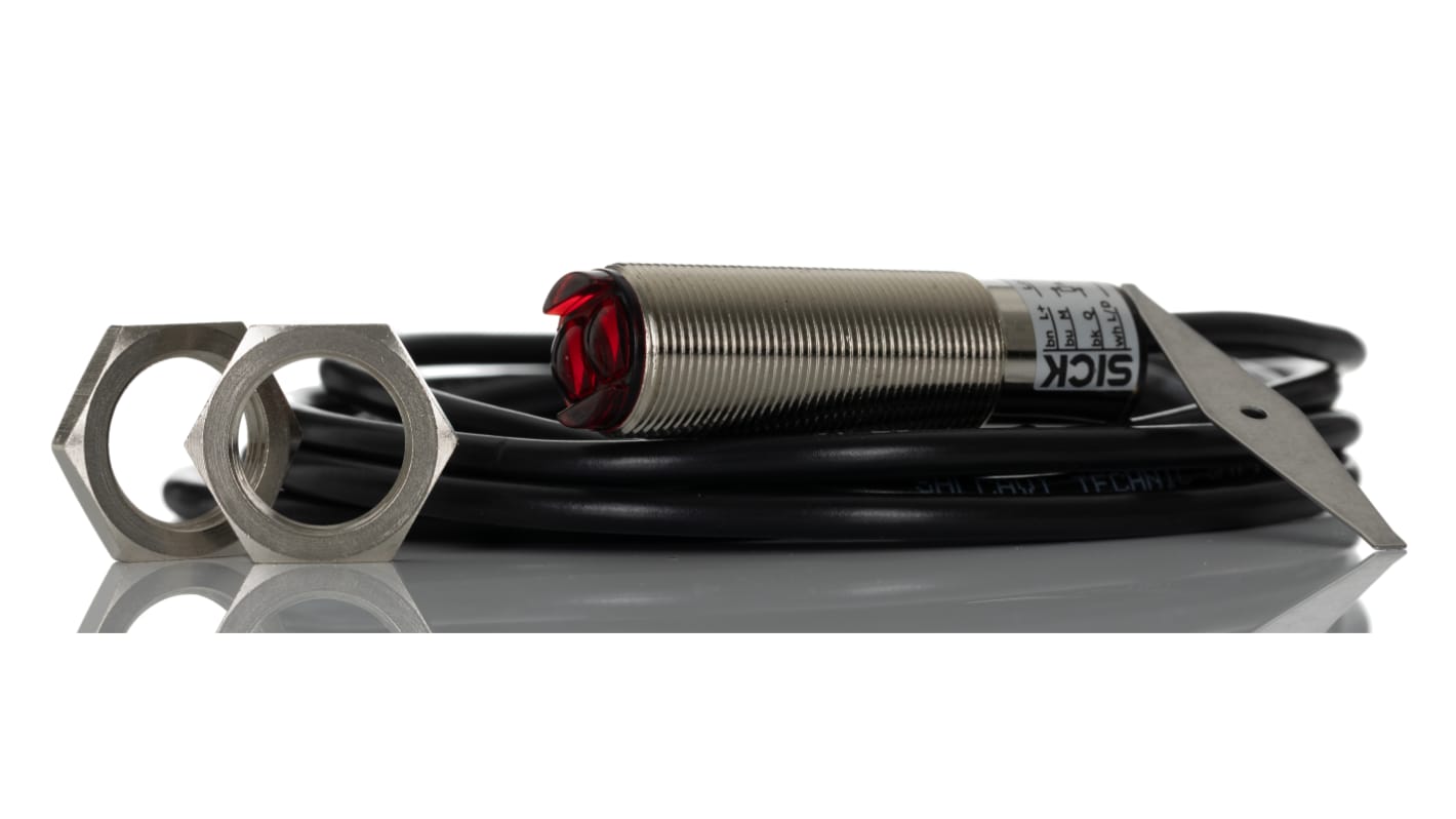 SICK Background Suppression Photoelectric Sensor, Cylindrical Sensor, 25 → 140 mm Detection Range