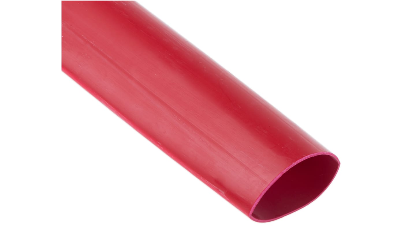 RS PRO Halogen Free Heat Shrink Tubing, Red 25.4mm Sleeve Dia. x 1.2m Length 2:1 Ratio