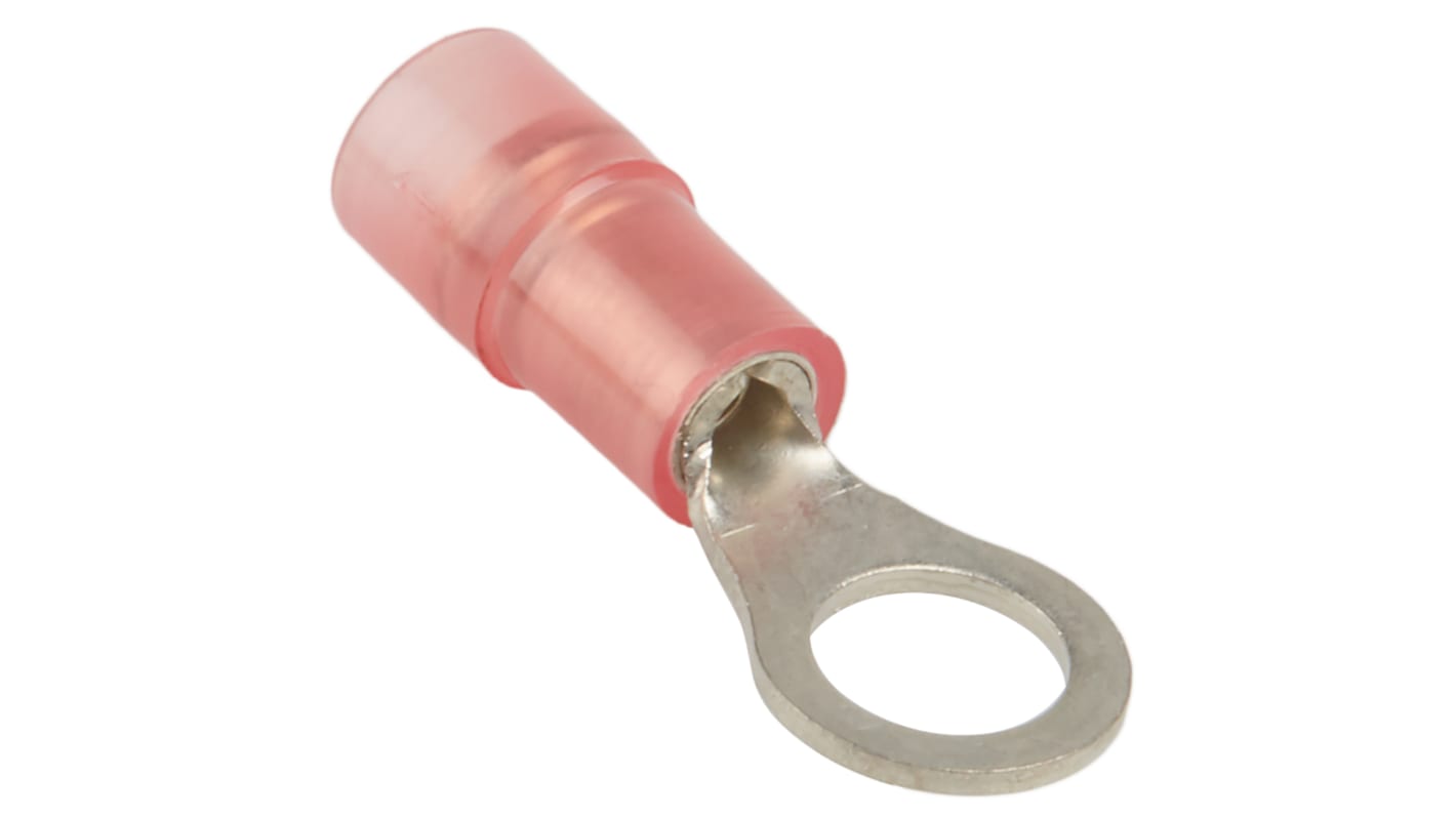 RS PRO Ringkabelschuh, Isoliert, Nylon, Rot, aussen ø 8mm, innen ø 5.3mm, max. 1.5mm², M5