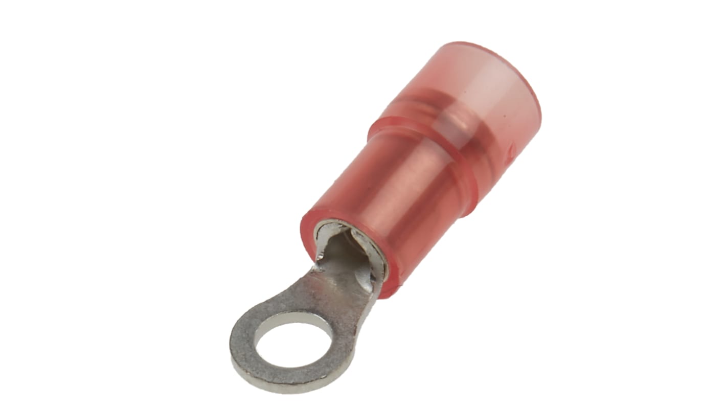 RS PRO Insulated Ring Terminal, M3 Stud Size, 0.5mm² to 1.5mm² Wire Size, Red