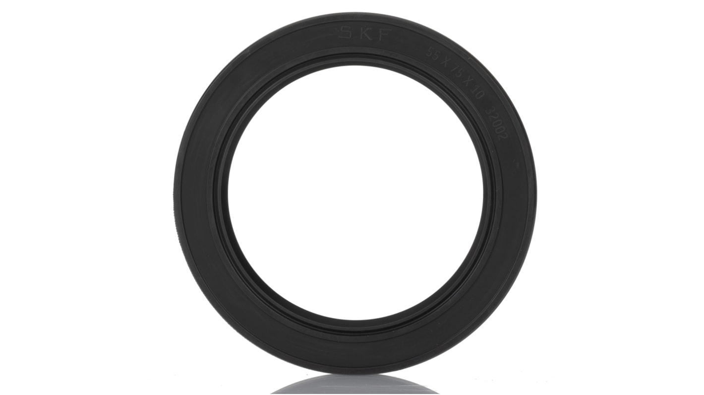 SKF Nitrile Rubber Seal, 55mm ID, 75mm OD, 10mm