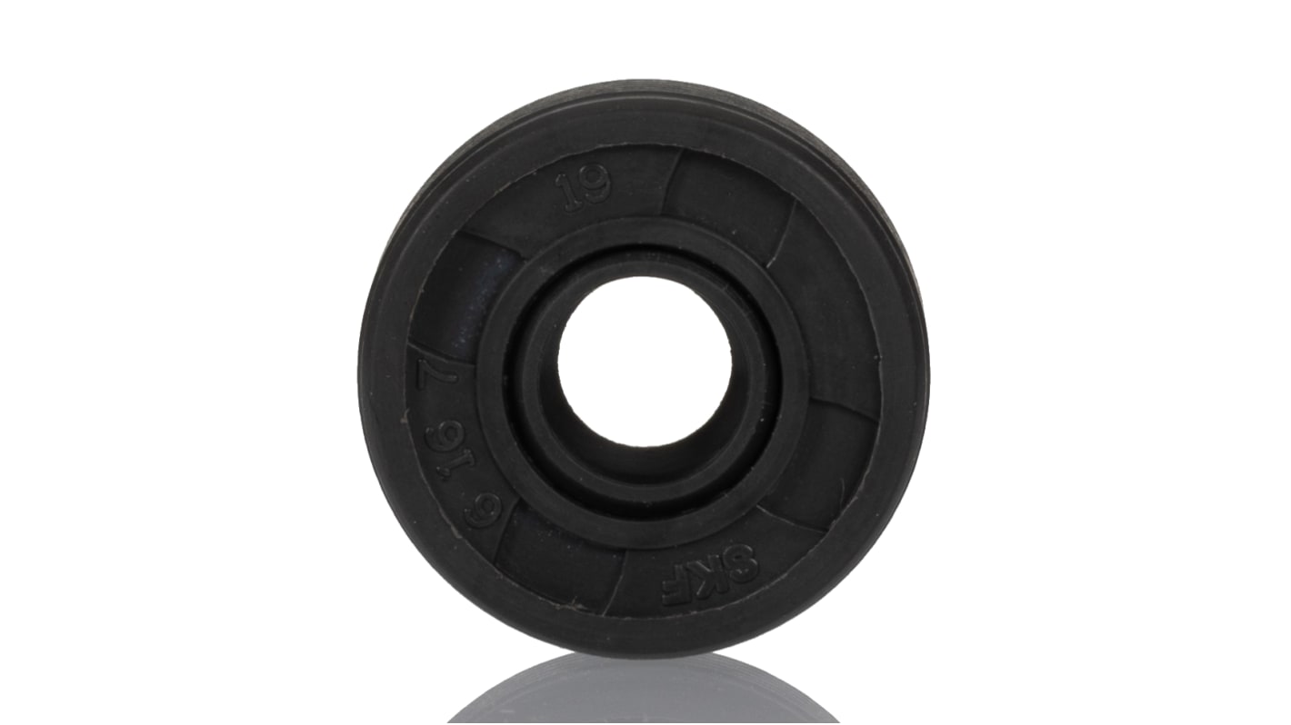 SKF Nitrile Rubber Seal, 6mm ID, 16mm OD, 7mm