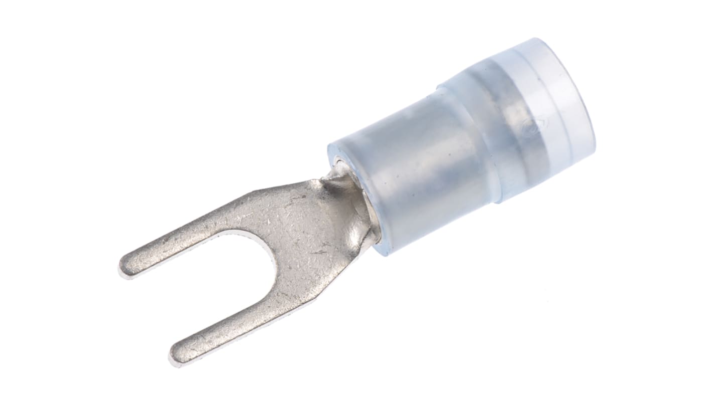 RS PRO Insulated Crimp Spade Connector, 1.5mm² to 2.5mm², 16AWG to 14AWG, M3.5 (#6) Stud Size Nylon, Blue