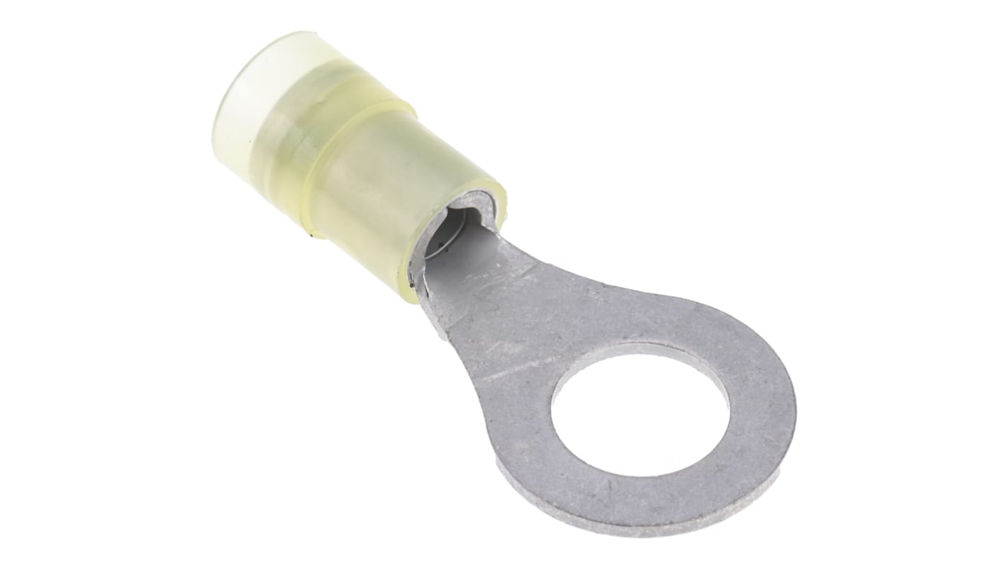 RS PRO Ringkabelschuh, Isoliert, Nylon, Gelb, aussen ø 15mm, innen ø 8.4mm, max. 6mm², M8