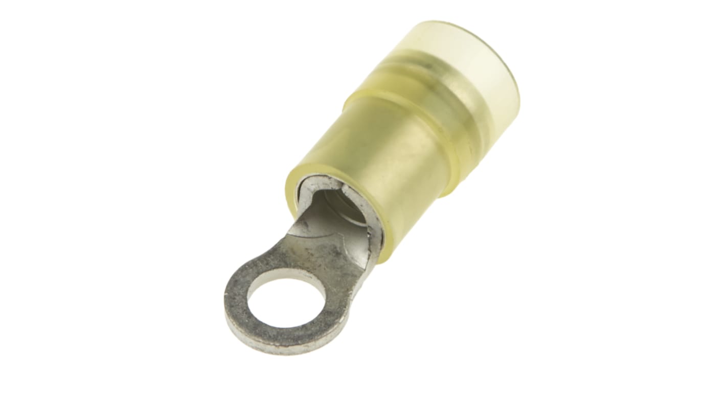 RS PRO Insulated Ring Terminal, M4 Stud Size, 4mm² to 6mm² Wire Size, Yellow
