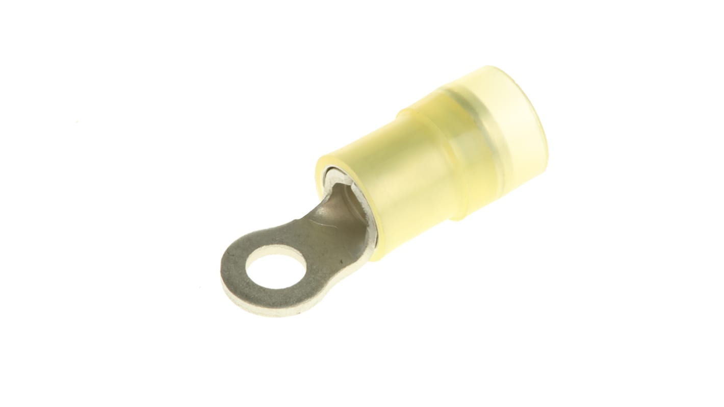 RS PRO Insulated Ring Terminal, M3.5 Stud Size, 4mm² to 6mm² Wire Size, Yellow