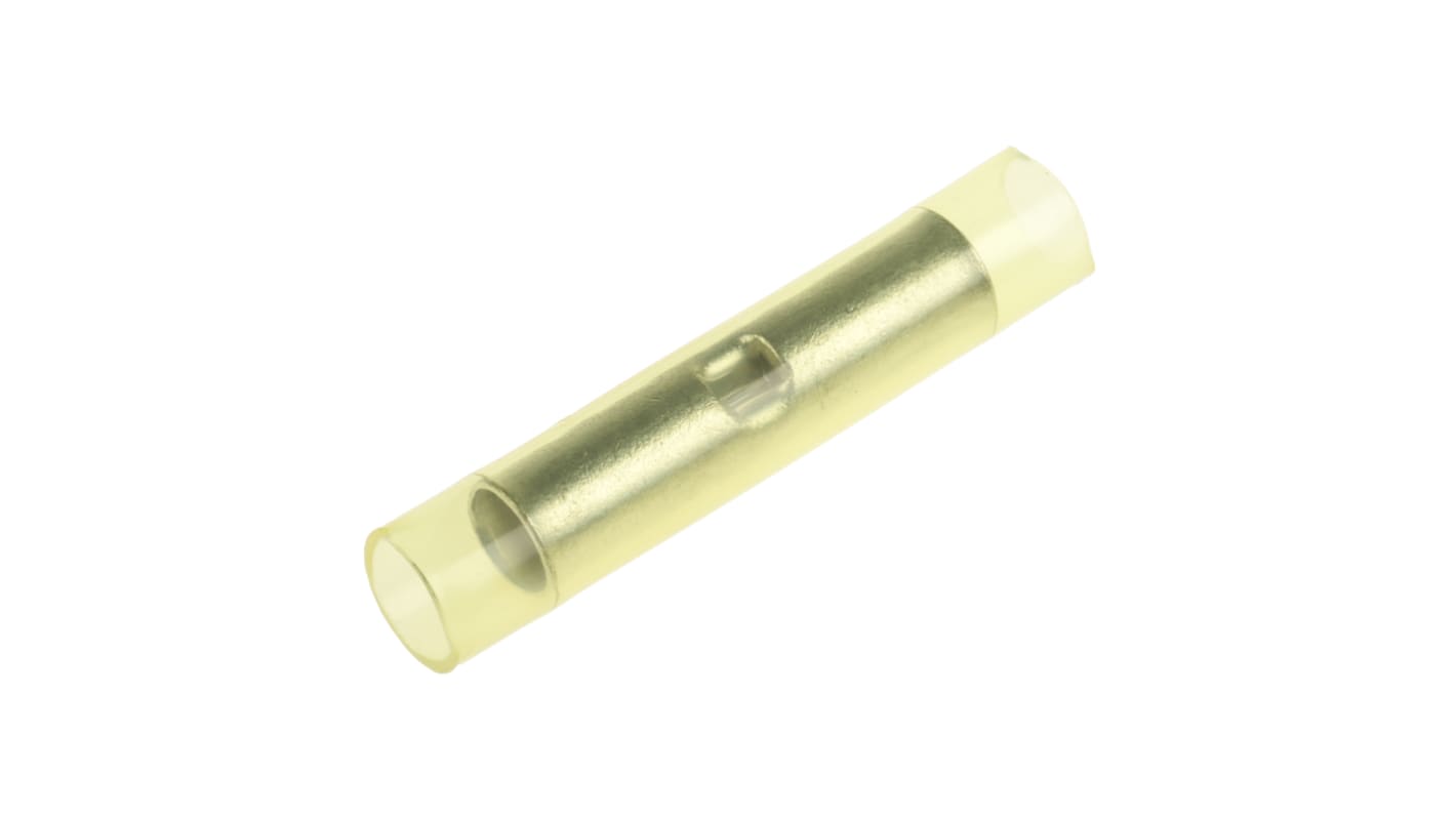 RS PRO Butt Wire Splice Connector, Yellow, Insulated 12 → 10 AWG