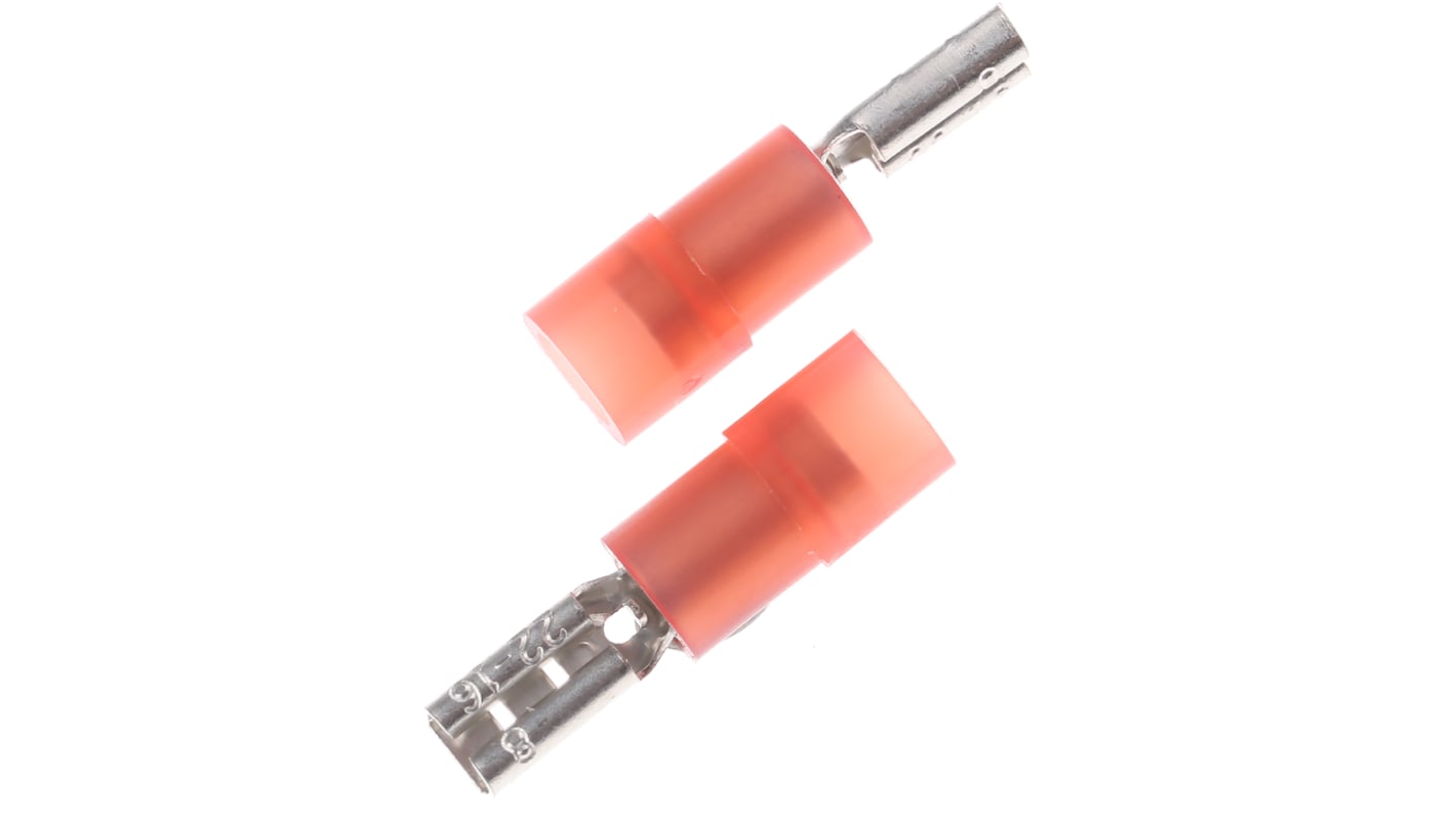 RS PRO Red Insulated Female Spade Connector, Receptacle, 2.8 x 0.8mm Tab Size, 0.5mm² to 1.5mm²
