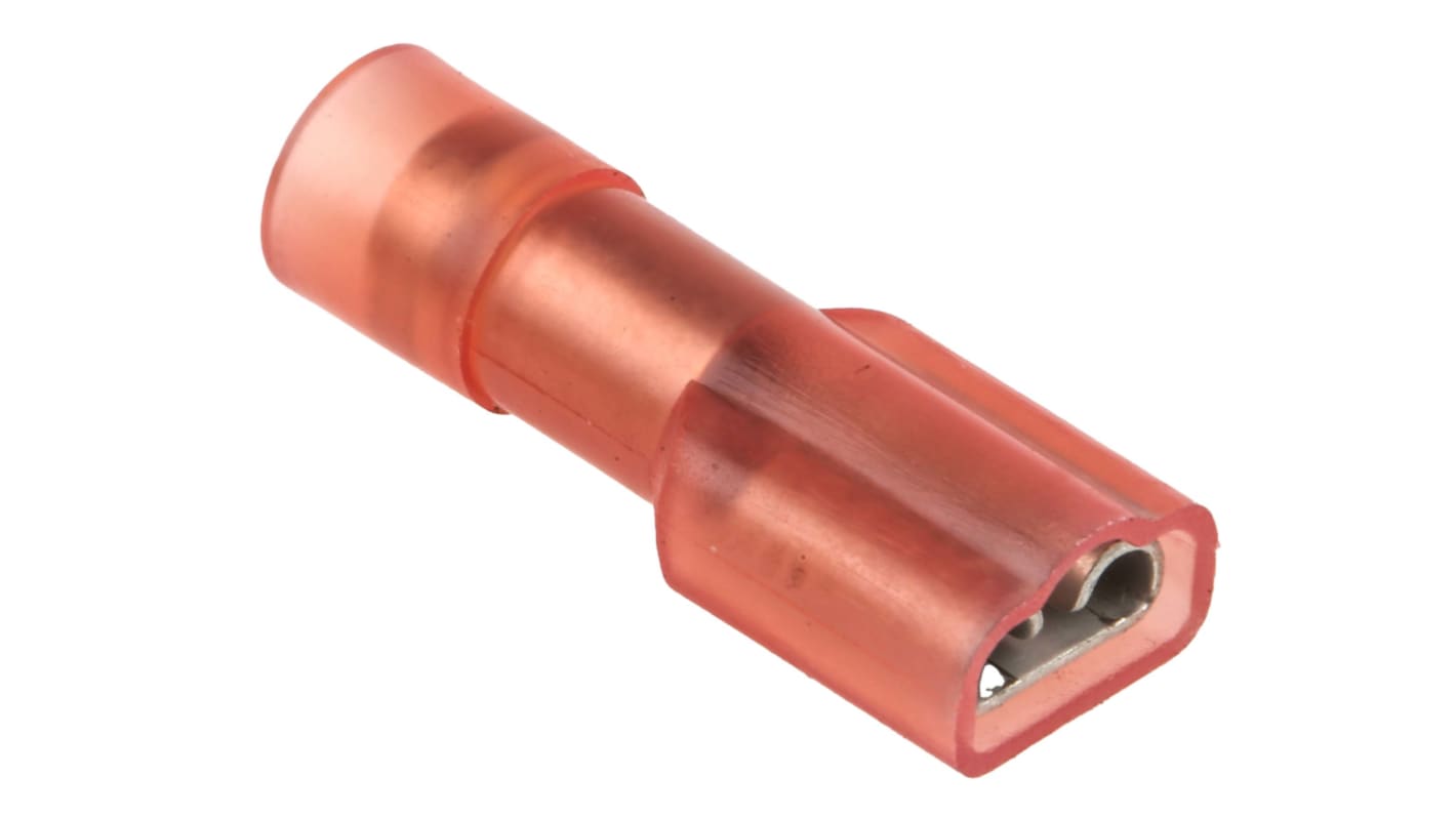 RS PRO Red Insulated Female Spade Connector, Double Crimp, 4.75 x 0.5mm Tab Size, 0.5mm² to 1.5mm²