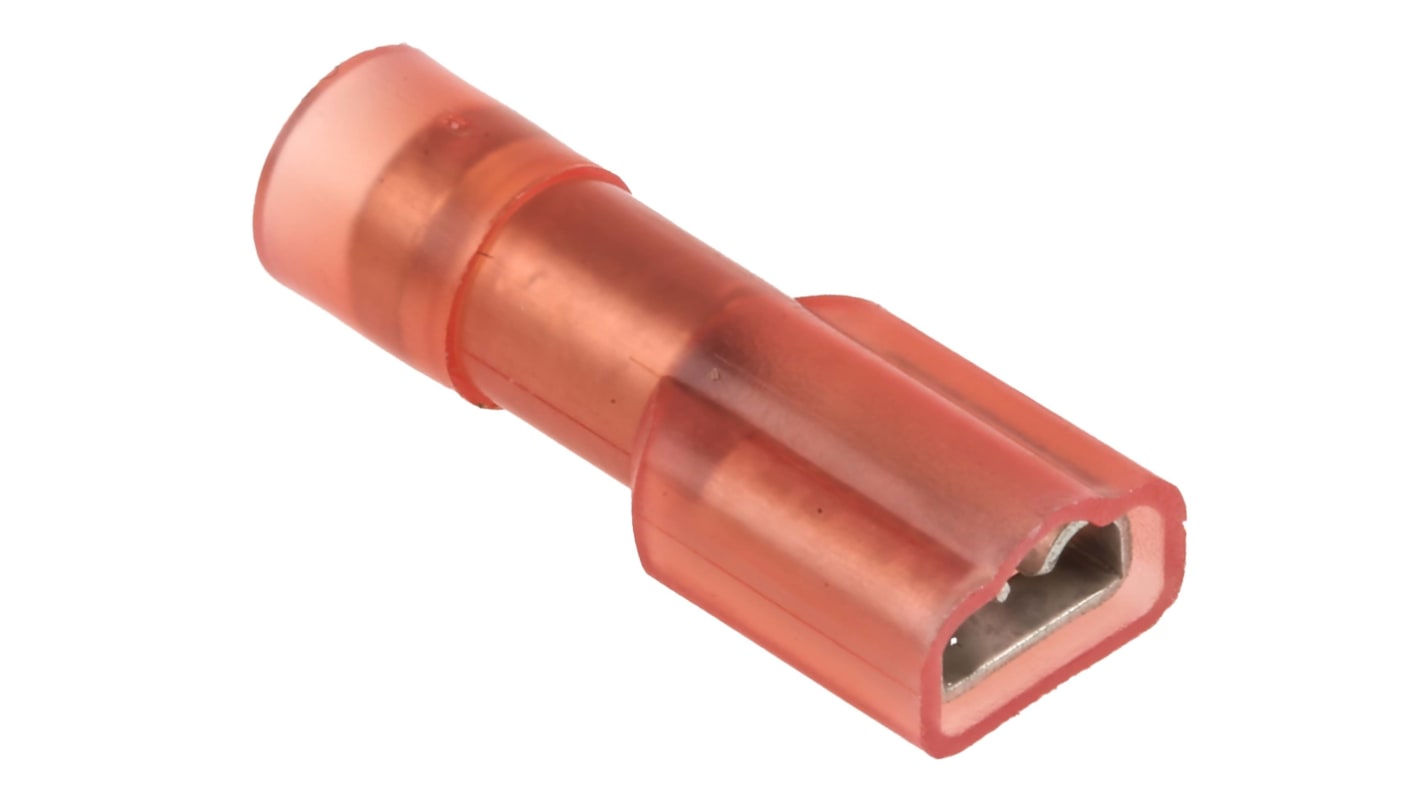 RS PRO Red Insulated Female Spade Connector, Double Crimp, 4.75 x 0.8mm Tab Size, 0.5mm² to 1.5mm²