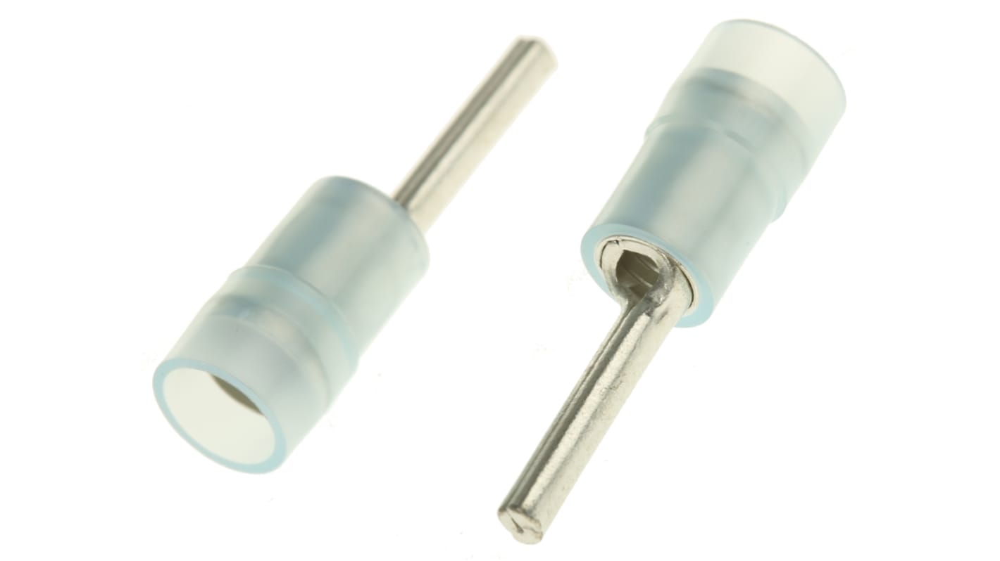 RS PRO Insulated Crimp Pin Connector, 1.5mm² to 2.5mm², 16AWG to 14AWG, 1.9mm Pin Diameter, 12mm Pin Length, Blue