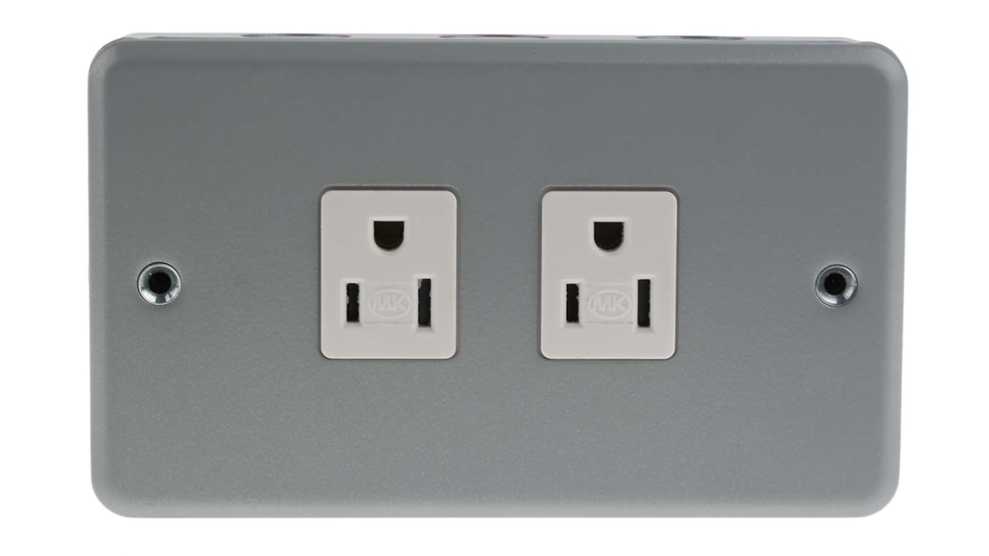 Gniazdo wtykowe NEMA 5-15R natynkowe MK Electric ścieżki: podwójne 15A