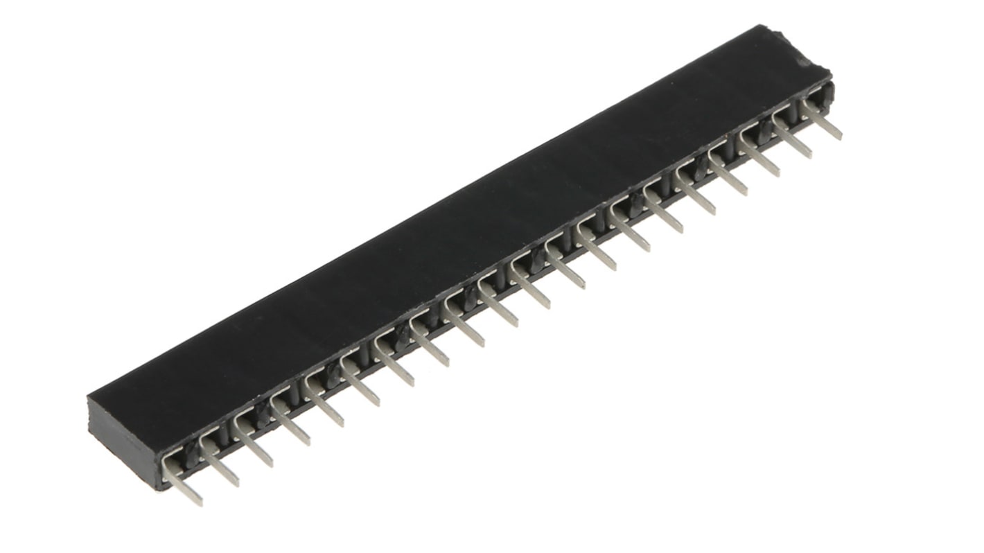 Winslow Straight Through Hole Mount PCB Socket Strip, 20-Contact, 1-Row, 2.54mm Pitch, Solder Termination