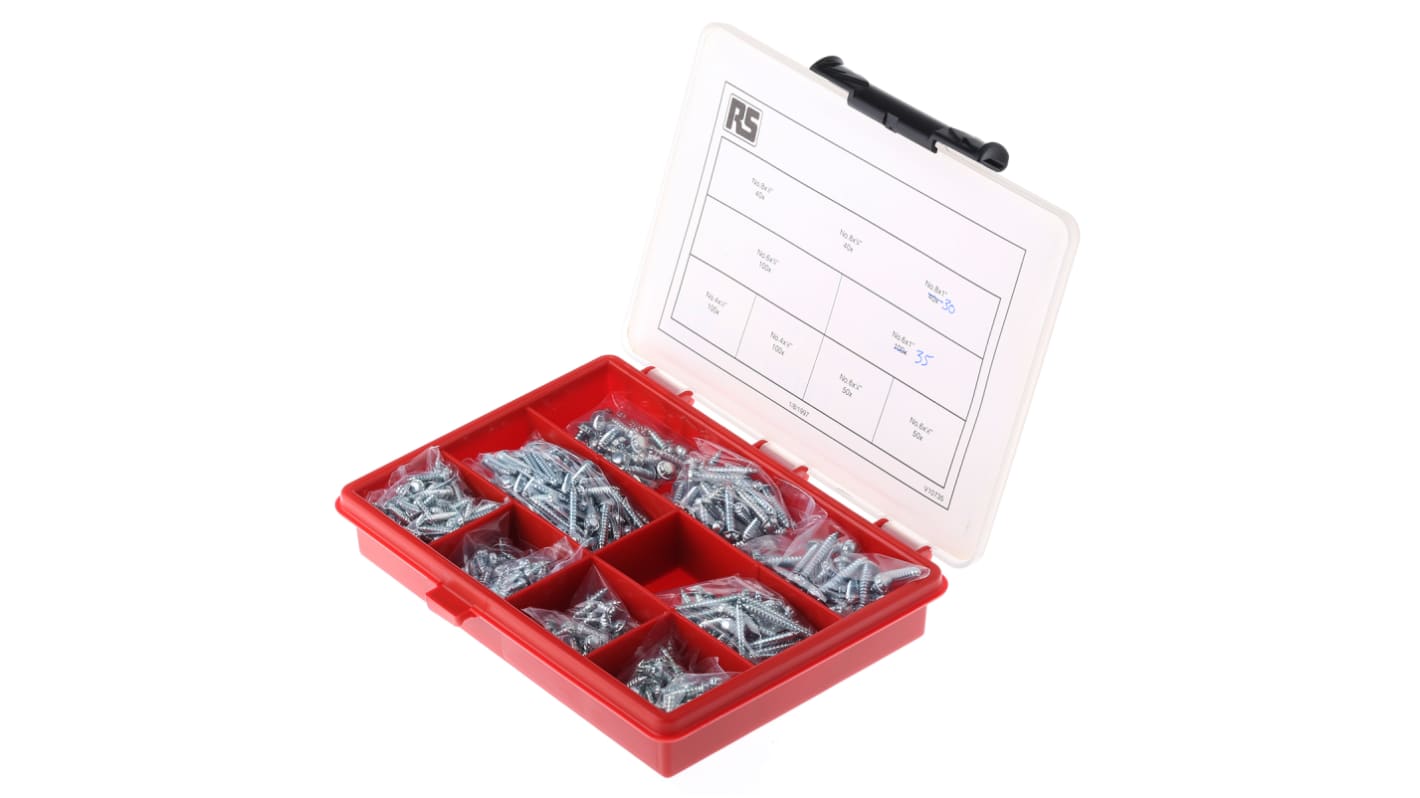 Kit viti e bulloni in Acciaio Galvanizzato System Zero, guida a System Zero, 545 pezzi, filettatura M4, M6, M8,