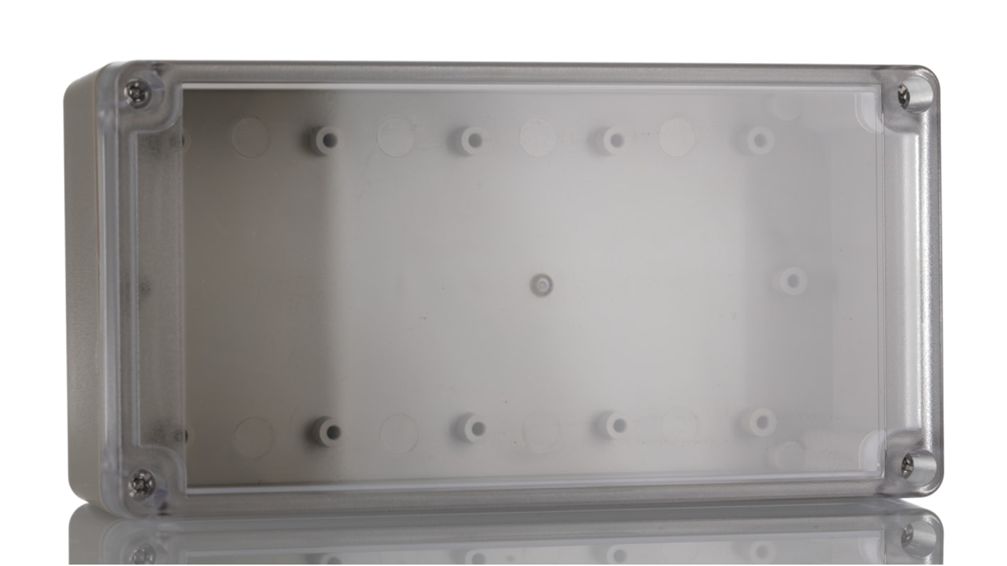 Hammond RP Series Light Grey ABS General Purpose Enclosure, IP65, Clear Lid, 165 x 85 x 55mm