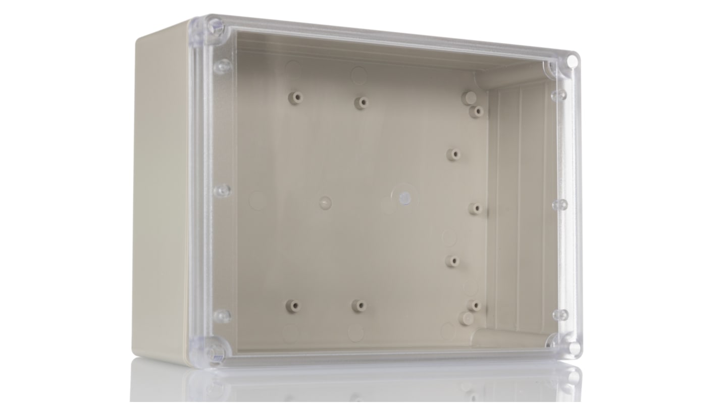 Hammond RP Series Light Grey ABS General Purpose Enclosure, IP65, Clear Lid, 220 x 165 x 85mm