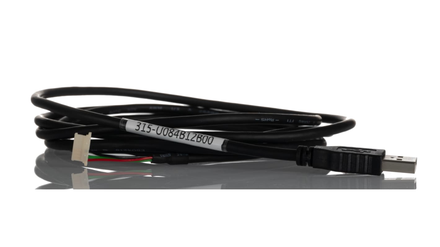 RS PRO USB-kábel, USB A - IDC, Fekete, 2m