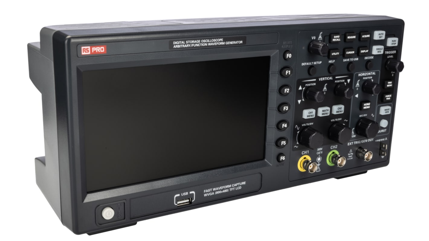 RS PRO, 100MHz Bench Oscilloscope, 2 Analogue Channels