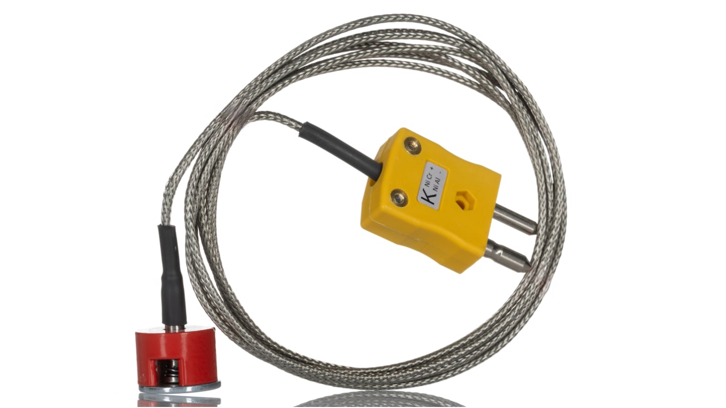 Termopar tipo K RS PRO, Ø sonda 19.1mm x 2m, temp. máx +250°C, cable de 2m, conexión Conector macho estándar