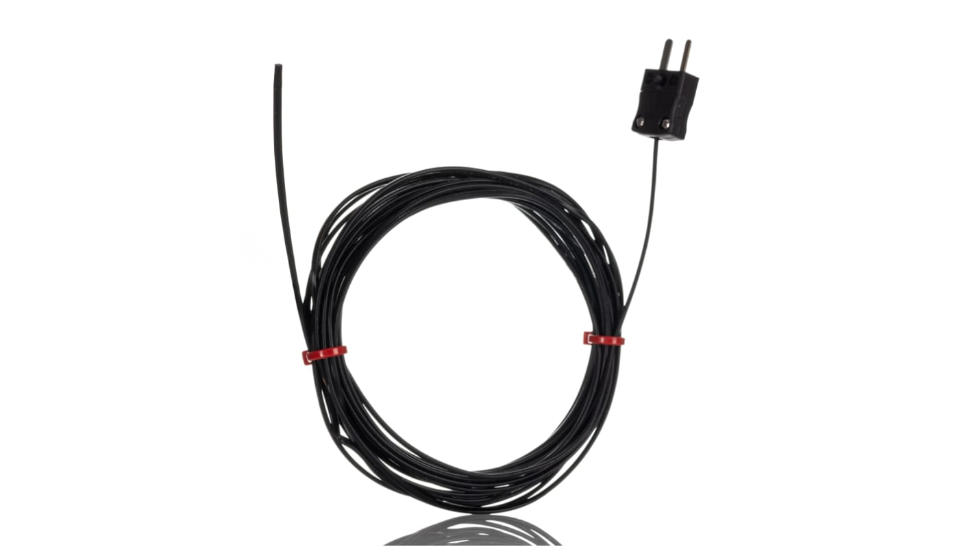 Termopar tipo J RS PRO, Ø sonda 7/0.2mm x 5m, temp. máx +260°C, cable de 5m, conexión , con conector miniatura