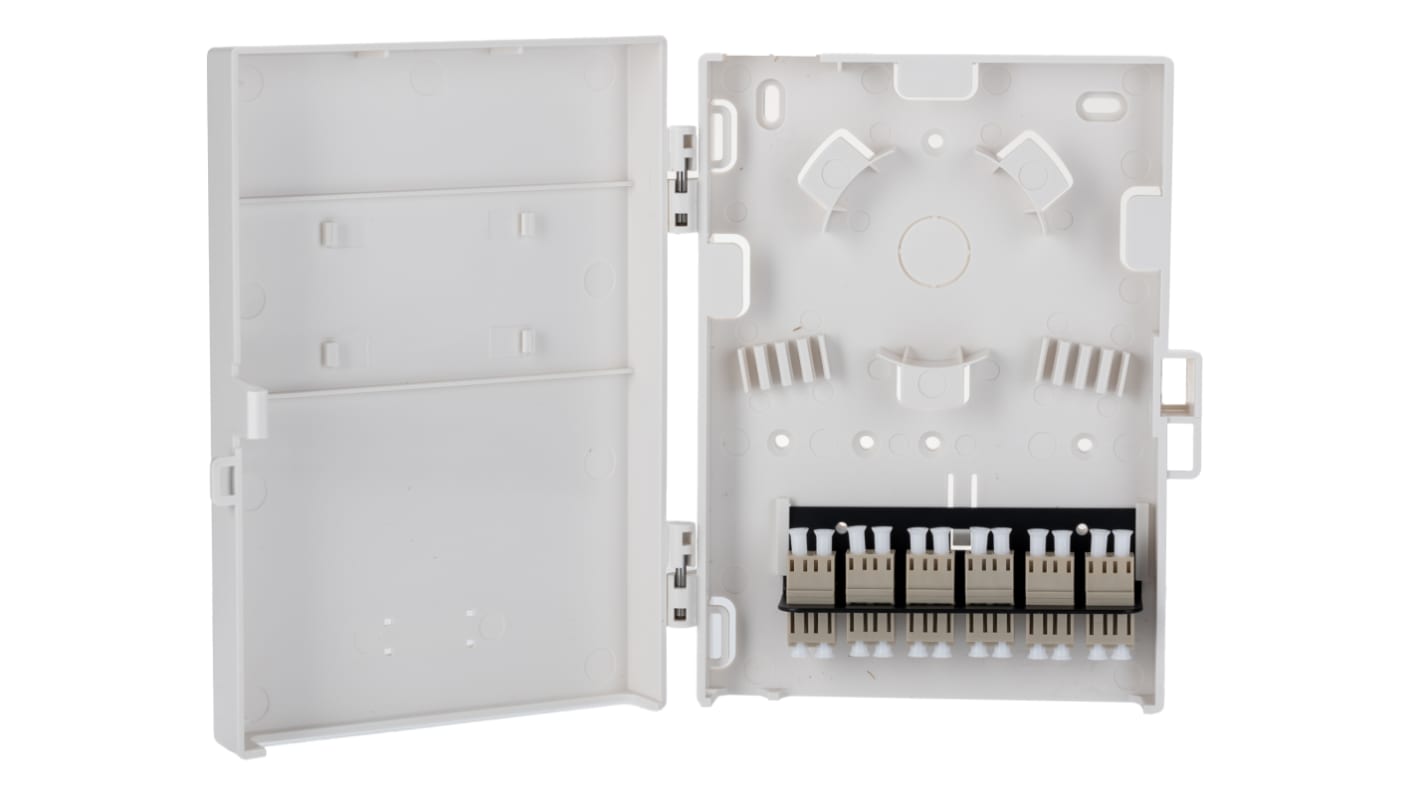 Molex Premise Networks 单/多模光纤耦合器, LC连接器, 双工, 12mm光纤, 最大5mm线径, 白色, 601 Fiber Wall Enclosure系列