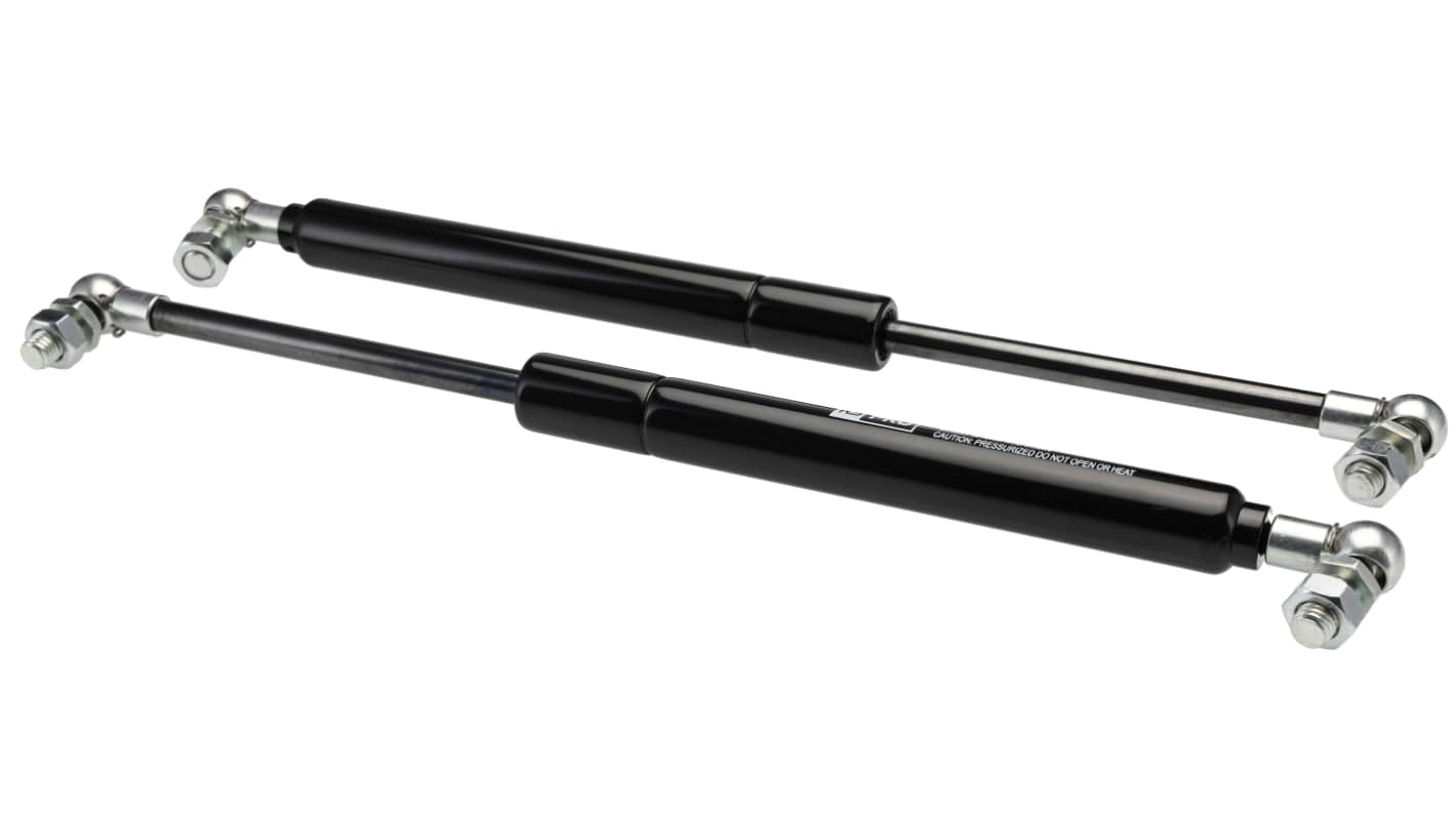 RS PRO Steel Gas Struts, with Ball & Socket Joint, 300.0mm Extended Length, 100.0mm Stroke Length