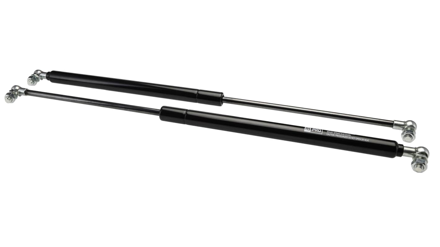 RS PRO Steel Gas Struts, with Ball & Socket Joint, 500.0mm Extended Length, 200.0mm Stroke Length
