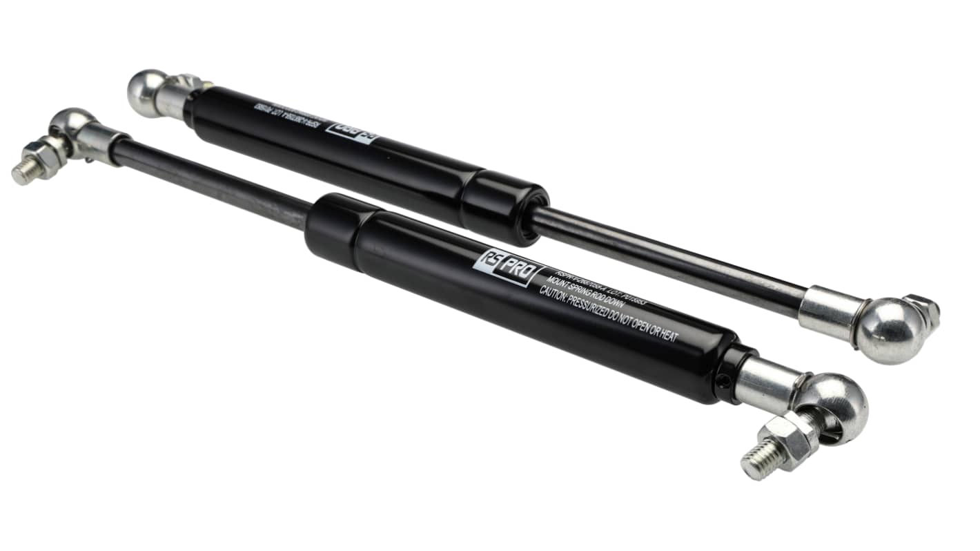RS PRO 钢制气撑杆, 100.0mm行程, 305.0mm延展, 球窝接头