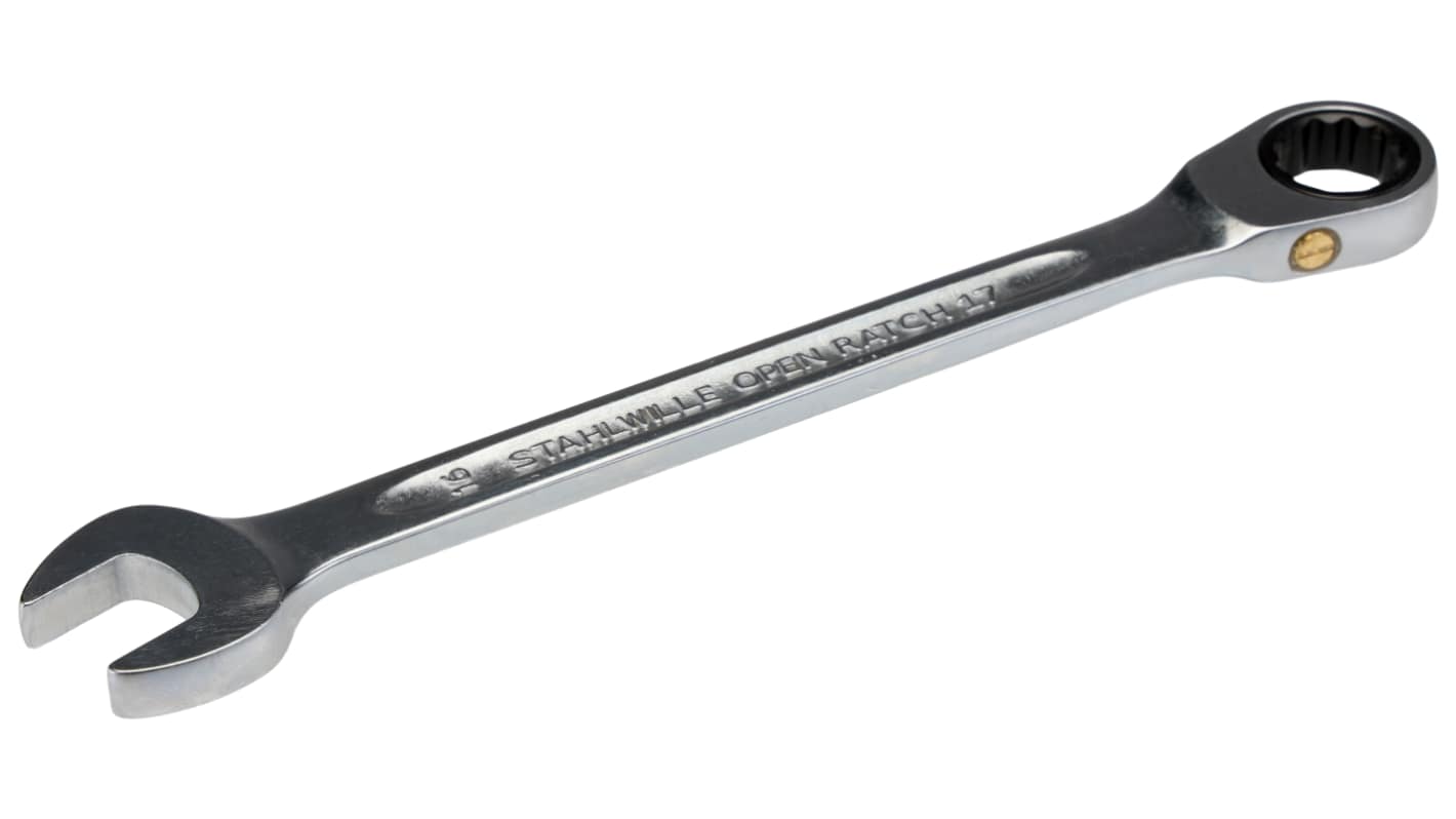 STAHLWILLE 17F Series Combination Ratchet Spanner, 16mm, 0.629in, Metric, Double Ended, 225 mm Overall