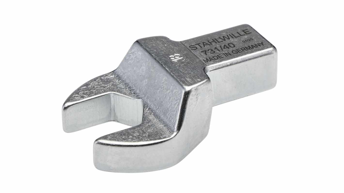 STAHLWILLE 731/40 Series Open Ended Insert Insertion Wrench, 18 mm, 14 x 18mm Insert, Chrome Plated Finish