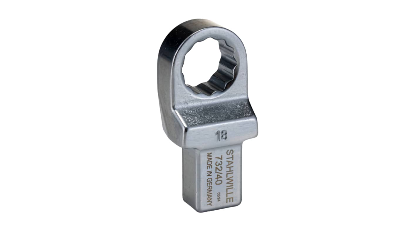 STAHLWILLE 732/40 Series Round Insertion Ring Spanner, 30.5 mm, 14 x 18mm Insert, Chrome Plated Finish
