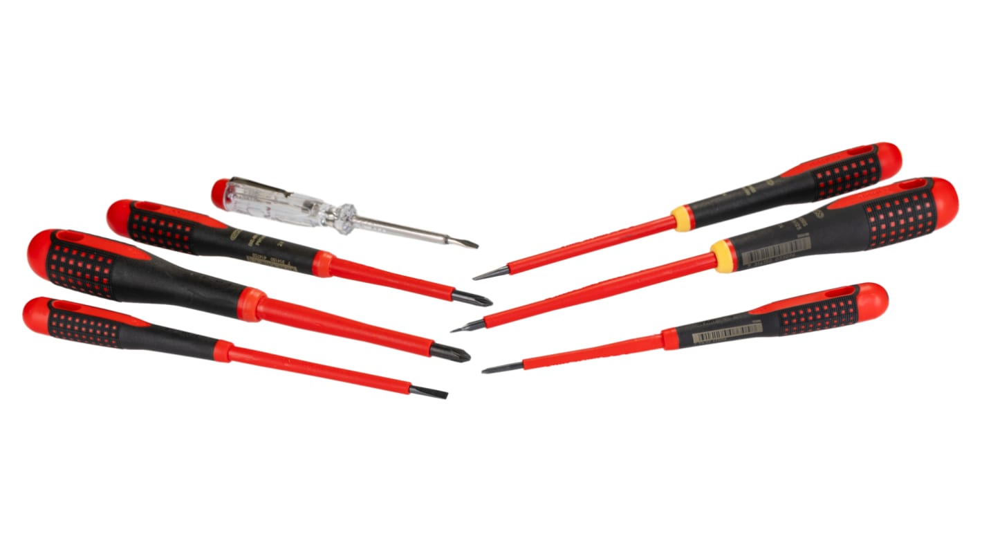 Bahco Phillips; Slotted Insulated Screwdriver Set, 7-Piece