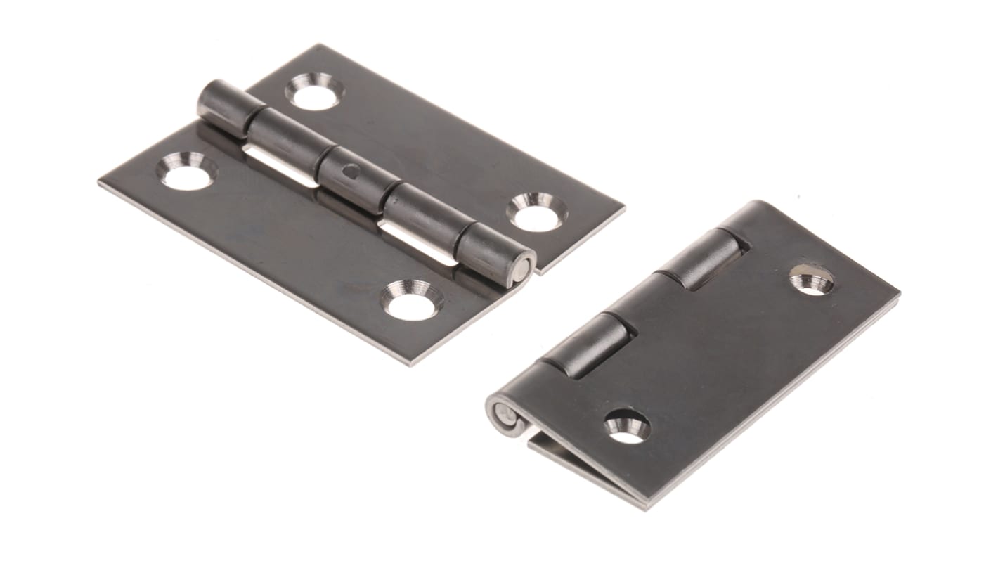 Pinet Stainless Steel Butt Hinge, Screw Fixing, 50mm x 40mm x 1.2mm