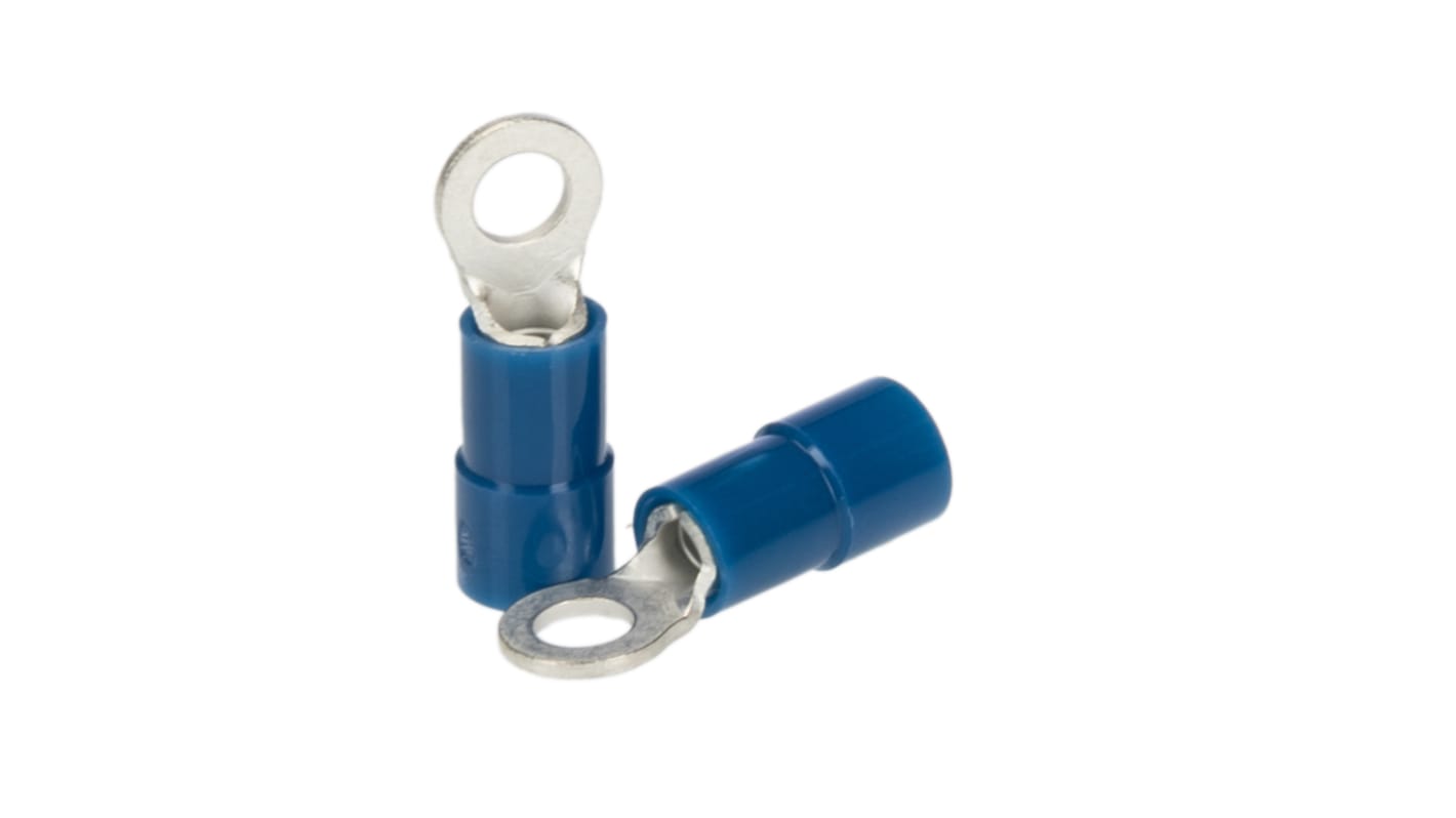 RS PRO Insulated Crimp Ring Terminal, M3.5 Stud Size, 1.5mm² to 2.5mm² Wire Size, Blue