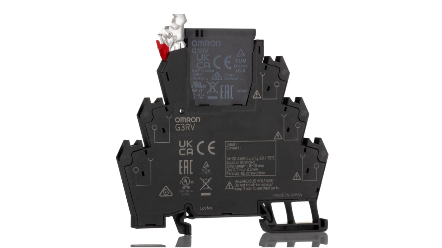 Módulo de relé de estado sólido Omron G3RV G3RV-ST, control 88 - 121 V, carga 75 - 264V / 2 A, para carril DIN