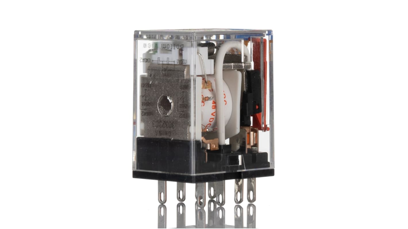 オムロン パワーリレー, 48V dc, 2c接点, 10A, プラグイン