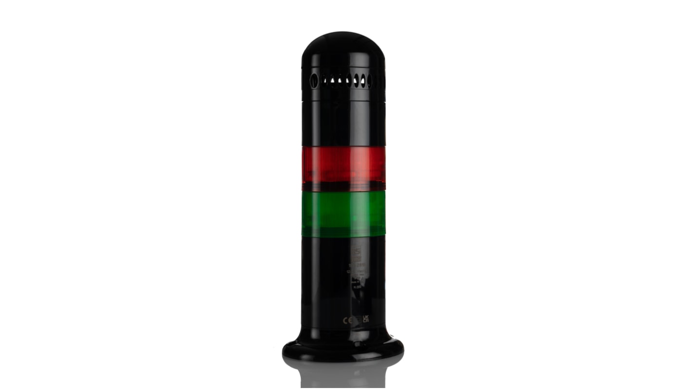 Rs-Online Torretta di segnalazione RS PRO 12 → 24 V CA/CC LED 6 elementi lenti Verde/Rosso
