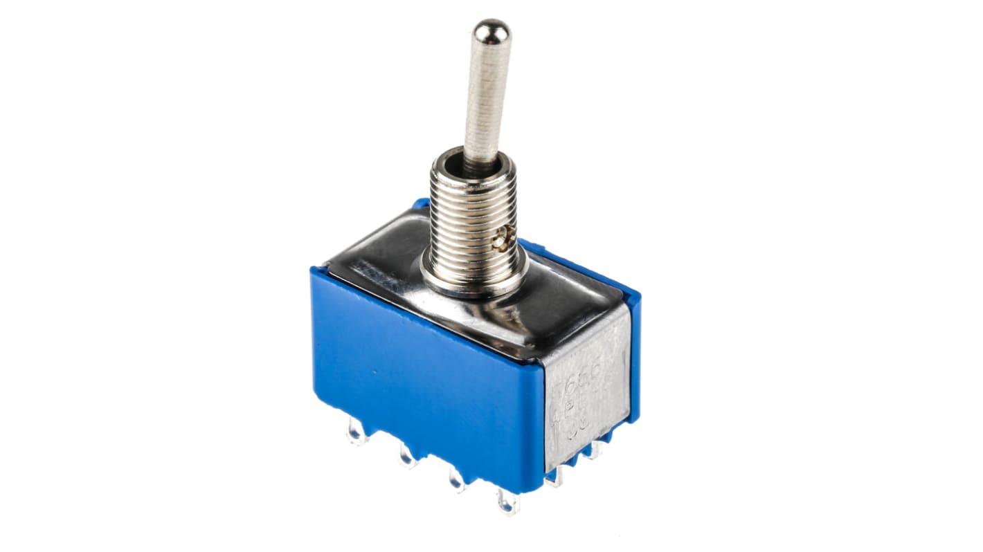 APEM Toggle Switch, Panel Mount, On-On, 4PDT, Solder Terminal