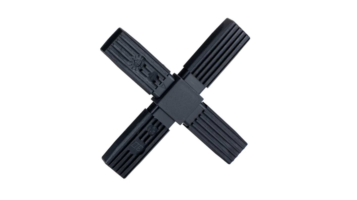 RS PRO 4-Way Connector, Flat Square Tube Connector, Strut Profile 25 mm