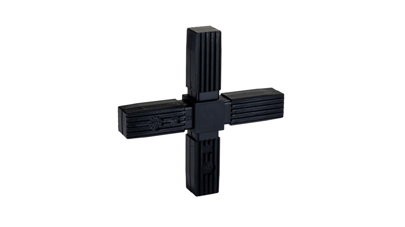 RS PRO Steel Core 4-Way Connector, Flat Square Tube Connector, Strut Profile 25 mm
