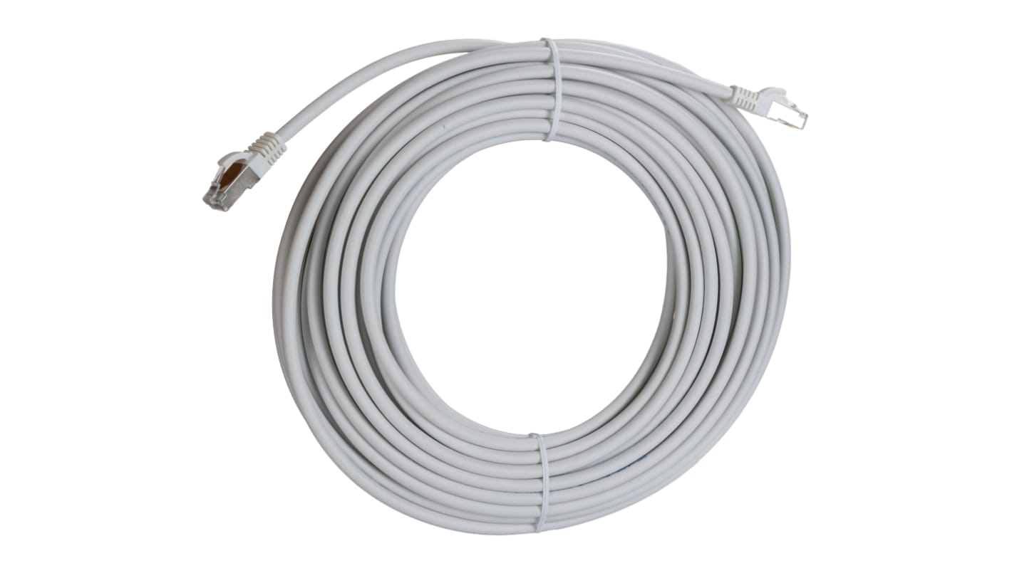RS PRO, 15m Cat8, White RJ45 to Male RJ45 Male, S/FTP, Terminated LSZH Sheath