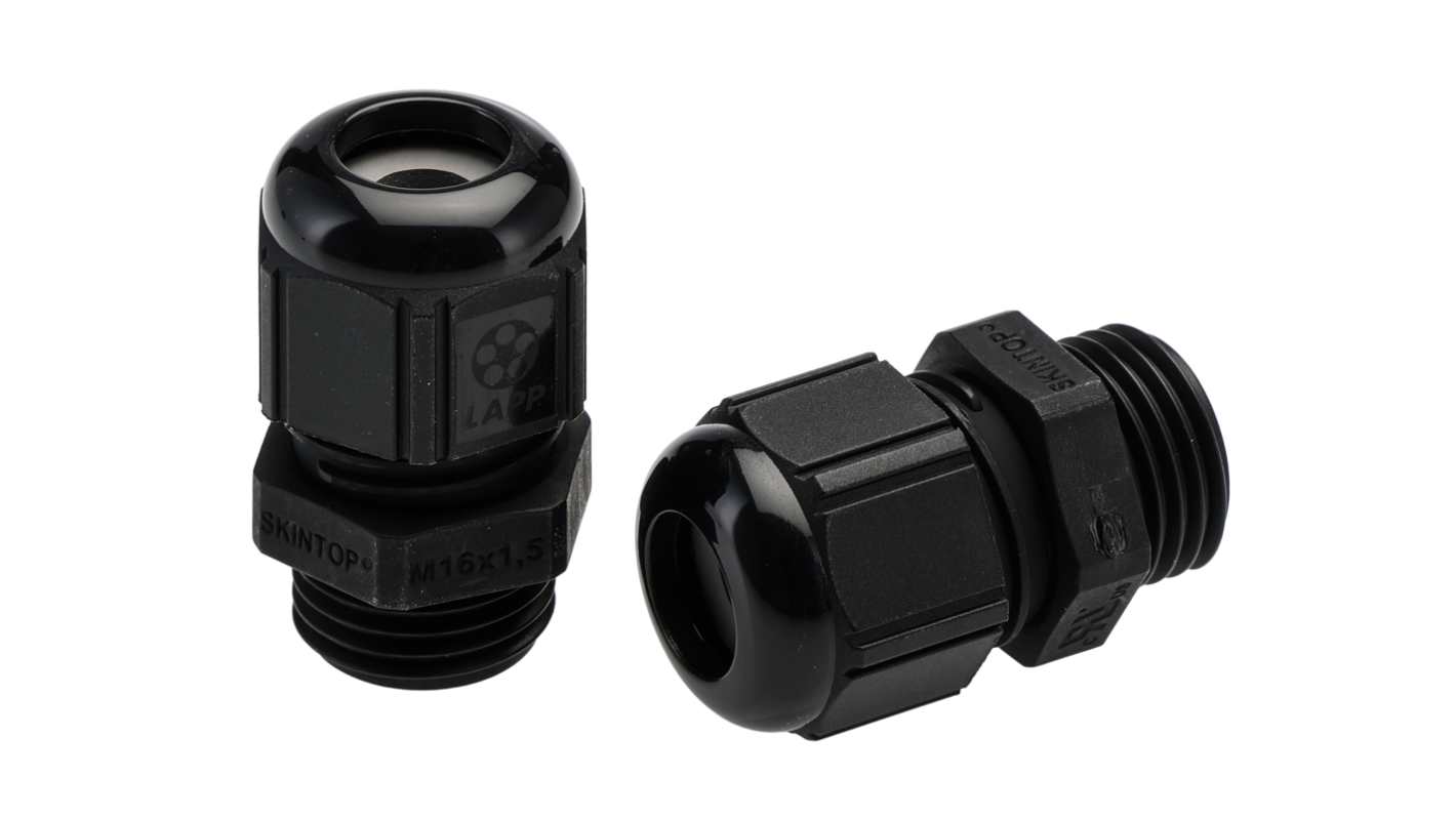 Lapp SKINTOP Series Black Polyamide Cable Gland, M16 Thread, 19mm min., 21.1mm max., IP69