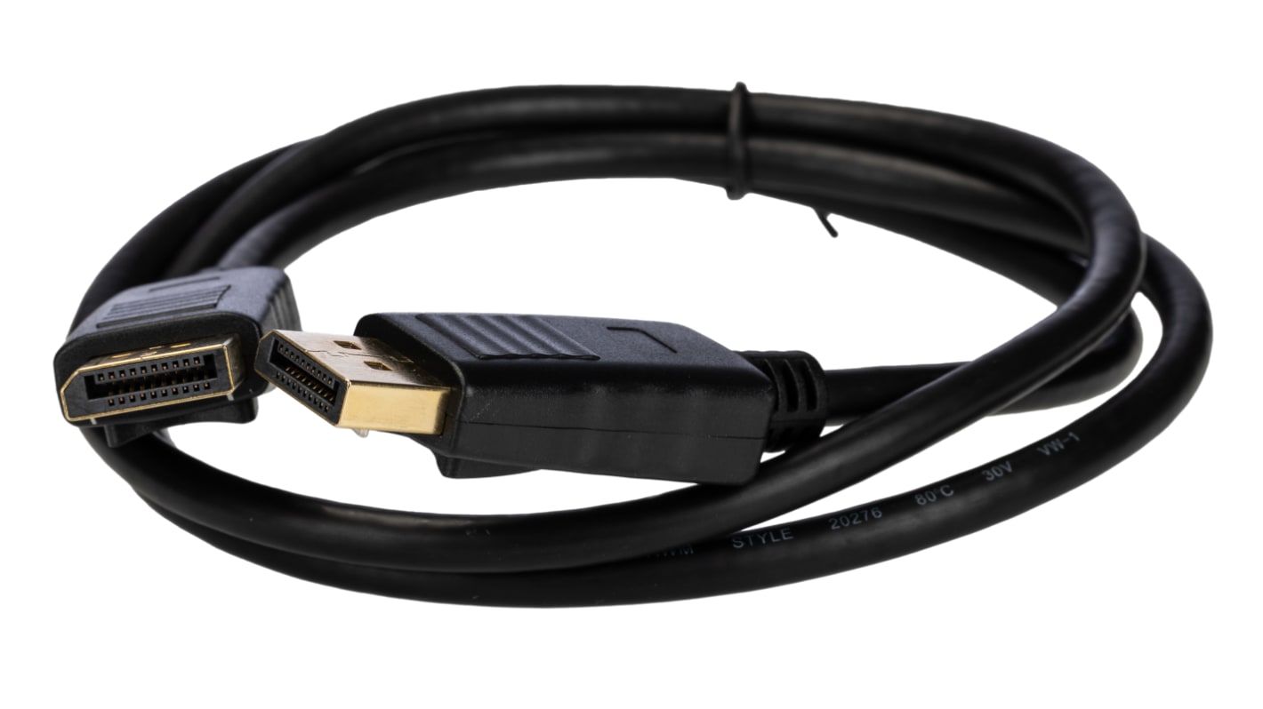 RS PRO Male DisplayPort to Male DisplayPort, PVC  Cable, 8K, 1m