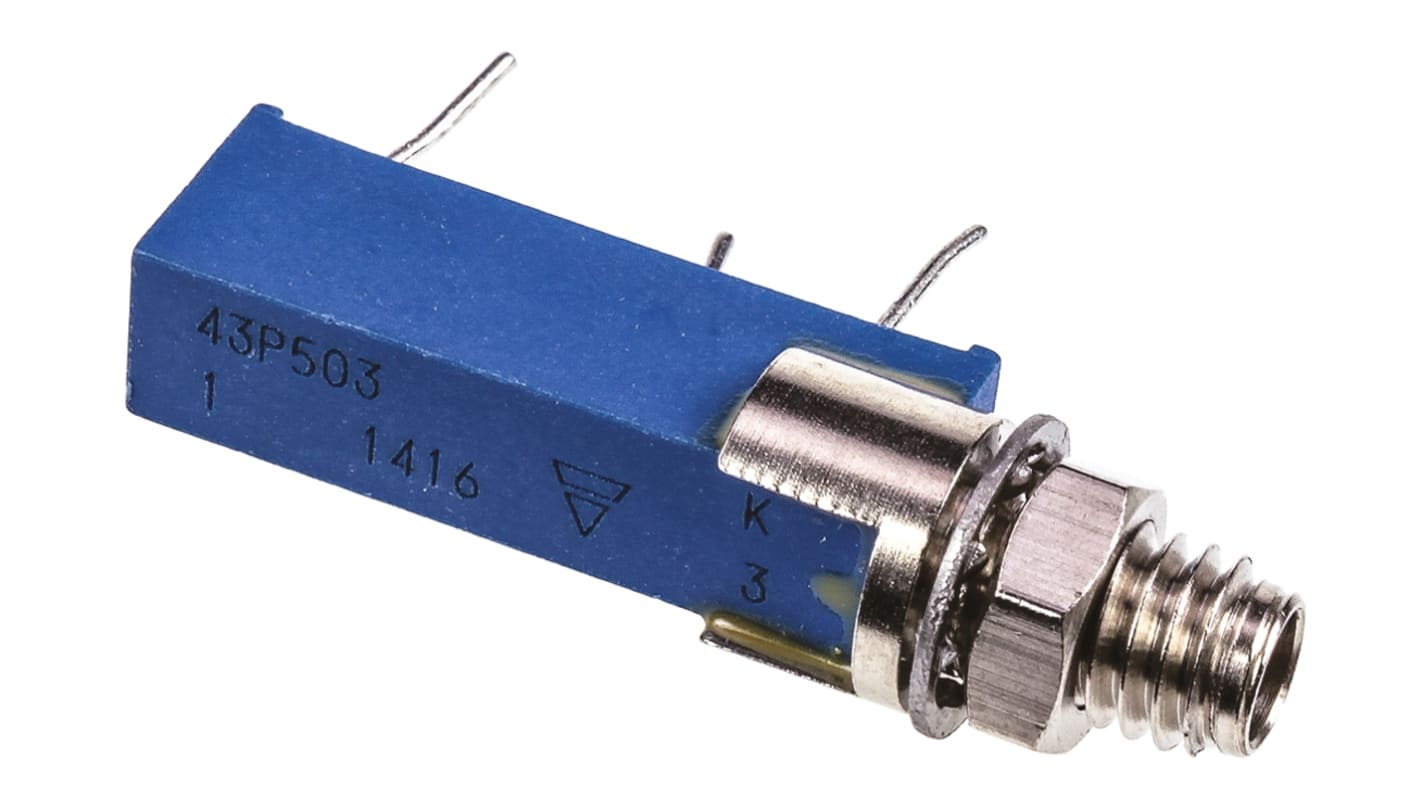 Vishay 半固定抵抗器（トリマポテンショメータ） 50kΩ パネル取り付け、 スルーホール 20回転型 M43P503KB30T601