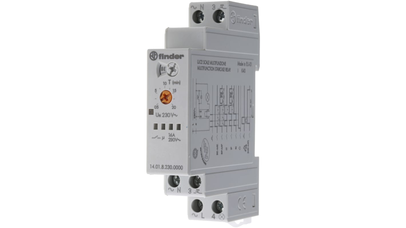 Temporizzatore luce scala Finder, SPST-NO, 230 V