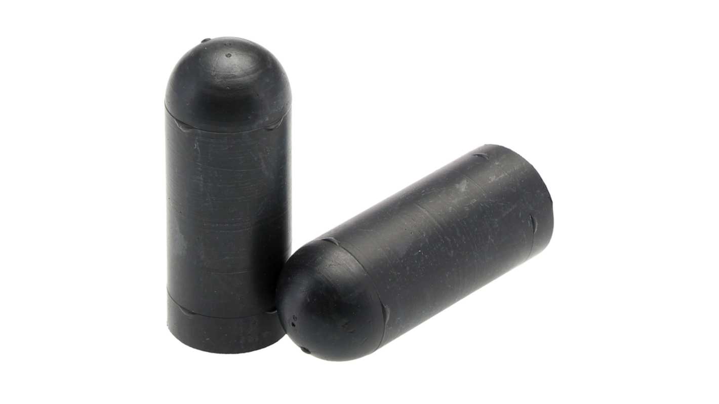 Alpha Wire Heat Shrinkable Cap Black, Semi-Rigid Polyolefin, 10.2mm