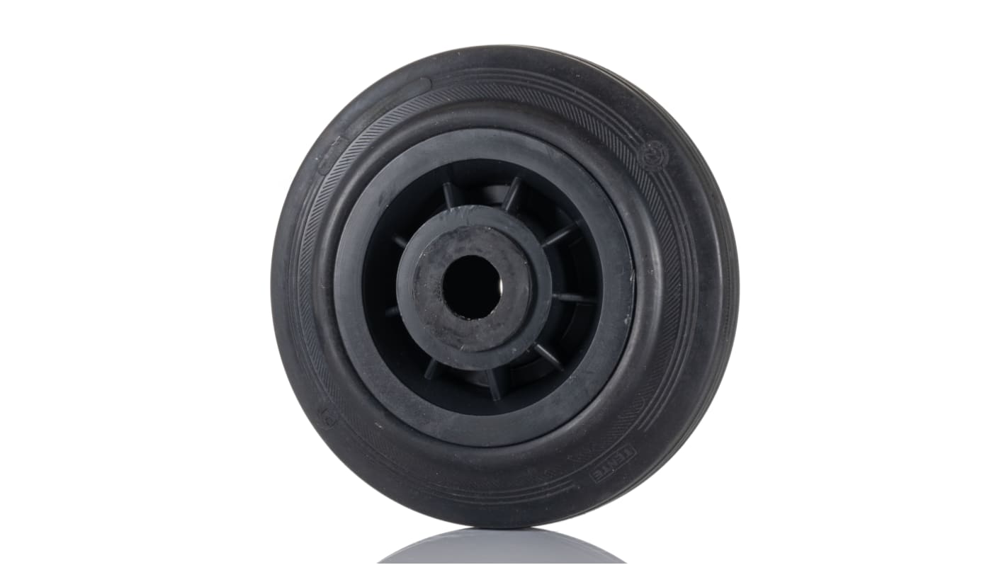 LAG Black Rubber Quiet Operation, Shock Absorbing Trolley Wheel, 75kg