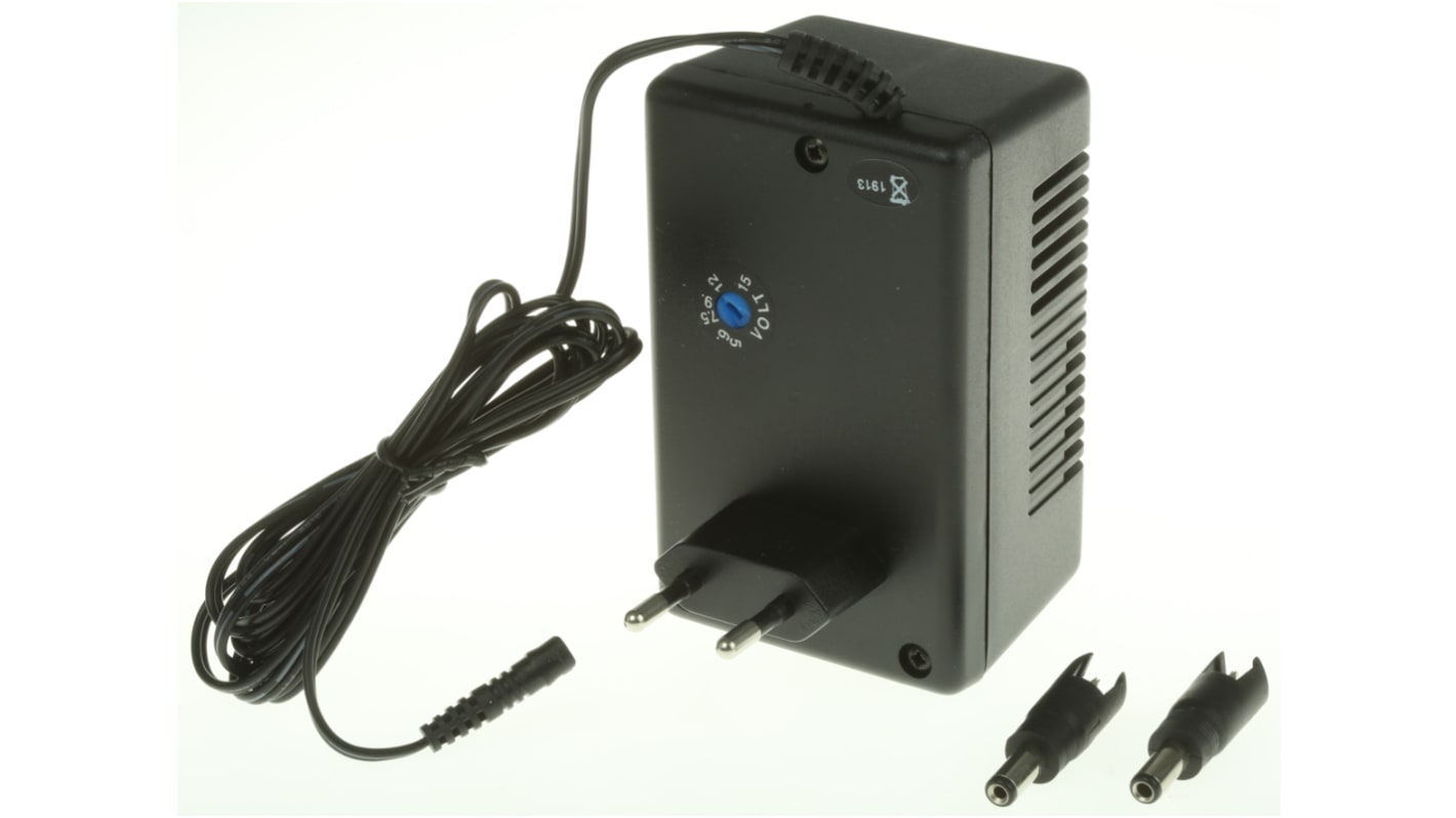 Mascot 7.5W Plug-In AC/DC Adapter 15V dc Output, 500 → 800mA Output